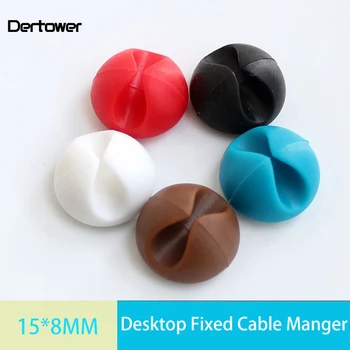 

6PCS Desktop Fixed Cable Manager Cable Winder Clips Cable Holder Wire Management Cord Line Fixed Clamp For Car USB Charger
