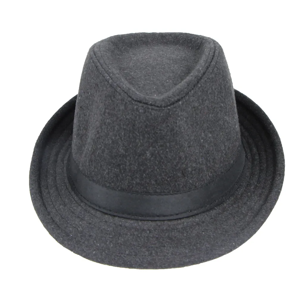 Gray Fedoras женская имитация кашемира Панама с широкими полями шерсть фетр джаз шляпы Fedora дамы Трилби шляпа игрока вечерние Зонт кепки 11,2 - Цвет: Gray