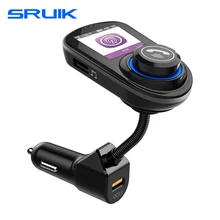 SRUIK радио передатчик fm-передатчик Bluetooth 5,0 большой цветной экран дисплей QC3.0 Беспроводное зарядное устройство с двумя портами usb