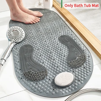 

Drain Holes Non Slip Kitchen Massage For Bathroom Hotel Modern Bath Tub Mat PVC Shower Suction Cup Home Washable Waterproof