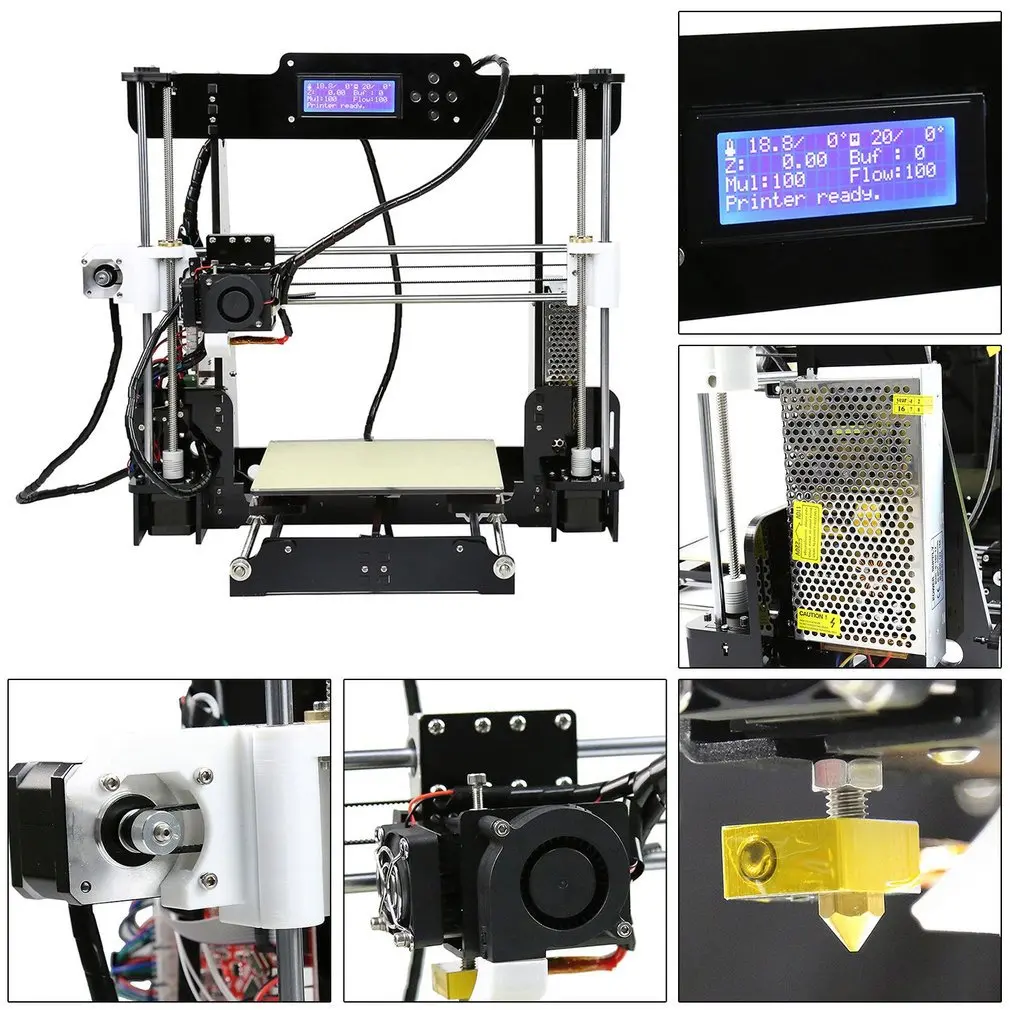 Удобный DIY 3d принтер печатная машина акриловая рамка механический набор для печати 3 материалов ЖК-нить алюминиевая структура