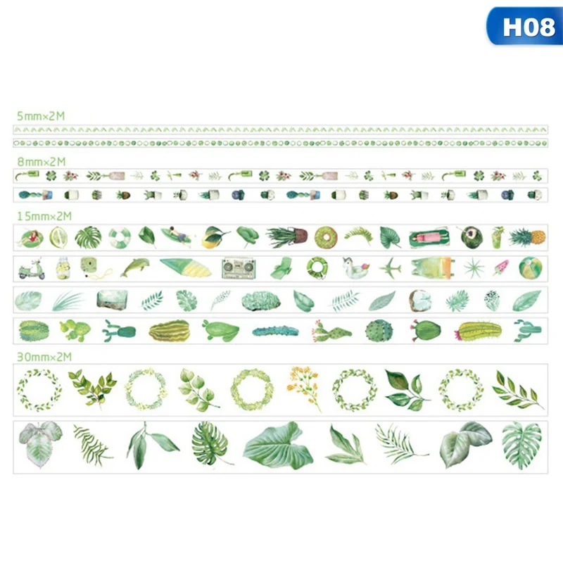 08 10 Rolls/Set Dream Water Blue Series Decorative Paper Washi Tape Set Japanese Stationery Kawaii Scrapbooking Supplies Stickers - Цвет: 08