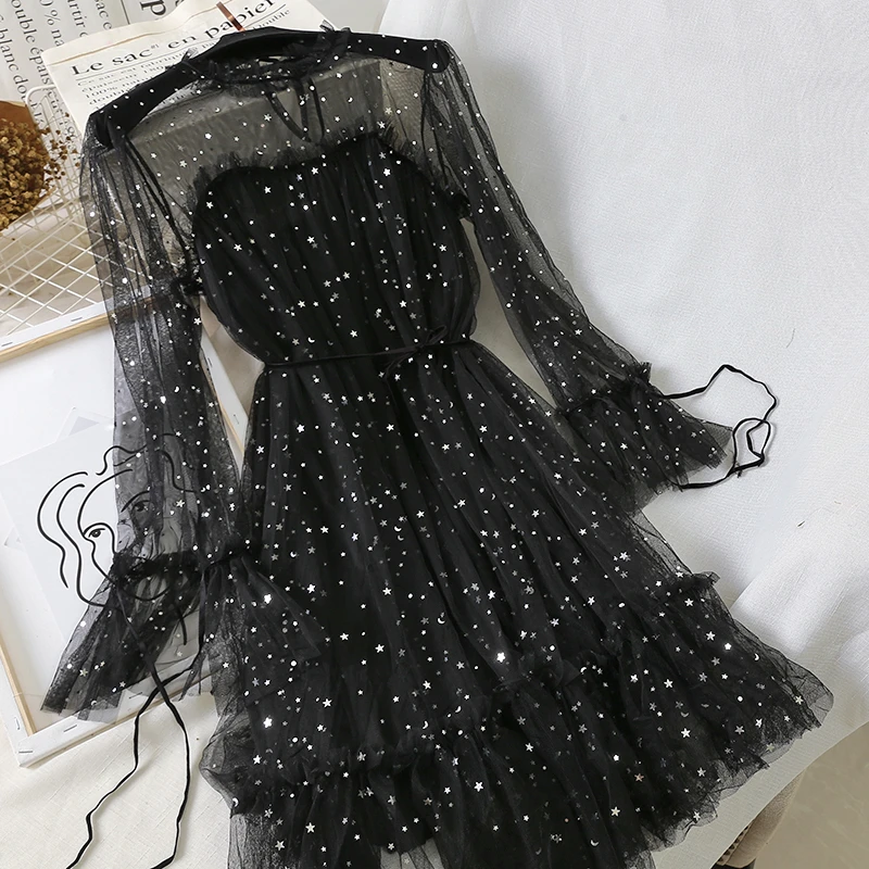 Bling star lace dress Clearance