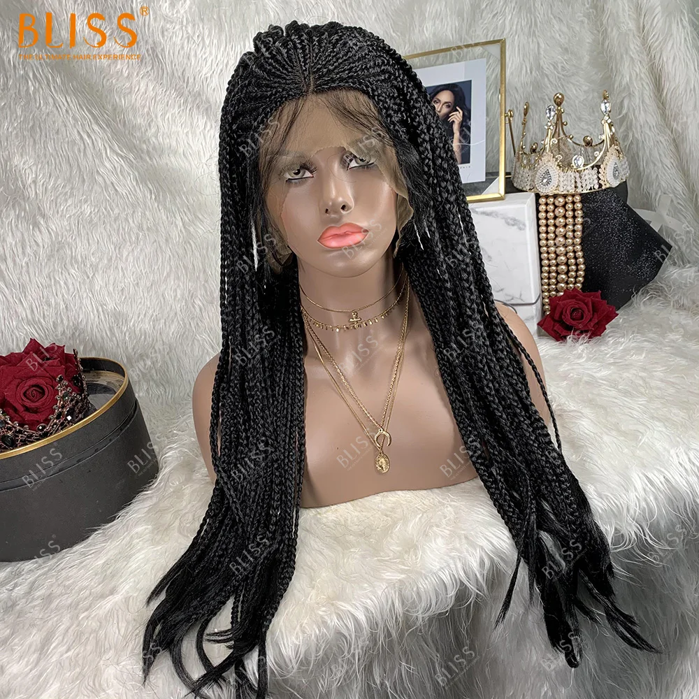 

BLISS Crochet Twist Box Braid Wigs Glueless 13x4 Lace Front Synthetic Fiber Wigs Hot Seeling For Black Women Beauty Wholesale