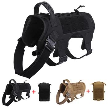 

1000D Tactical Dog Vest Breathable Military Dog Clothes Adjustable Training Hunting Molle Dog Vest with Tactical Molle Pouch