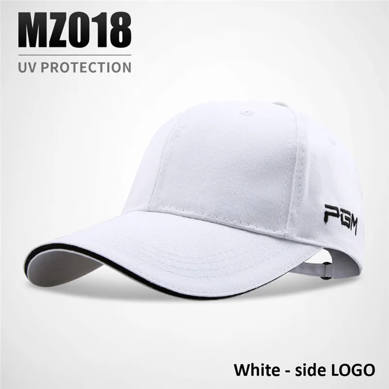 White 02 PGM Кепка для гольфа s, регулируемые шапки для спорта на открытом воздухе, велоспорта, пешего туризма, кепка для мужчин и женщин, ветрозащитная хлопковая кепка для гольфа, черные белые шапки - Цвет: White 02