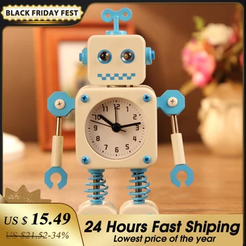 

Deformation of The Robot Alarm Creative Small Alarm Clock Student Clock Alarm Lovely Children's Cartoon Metal Alarm Clock