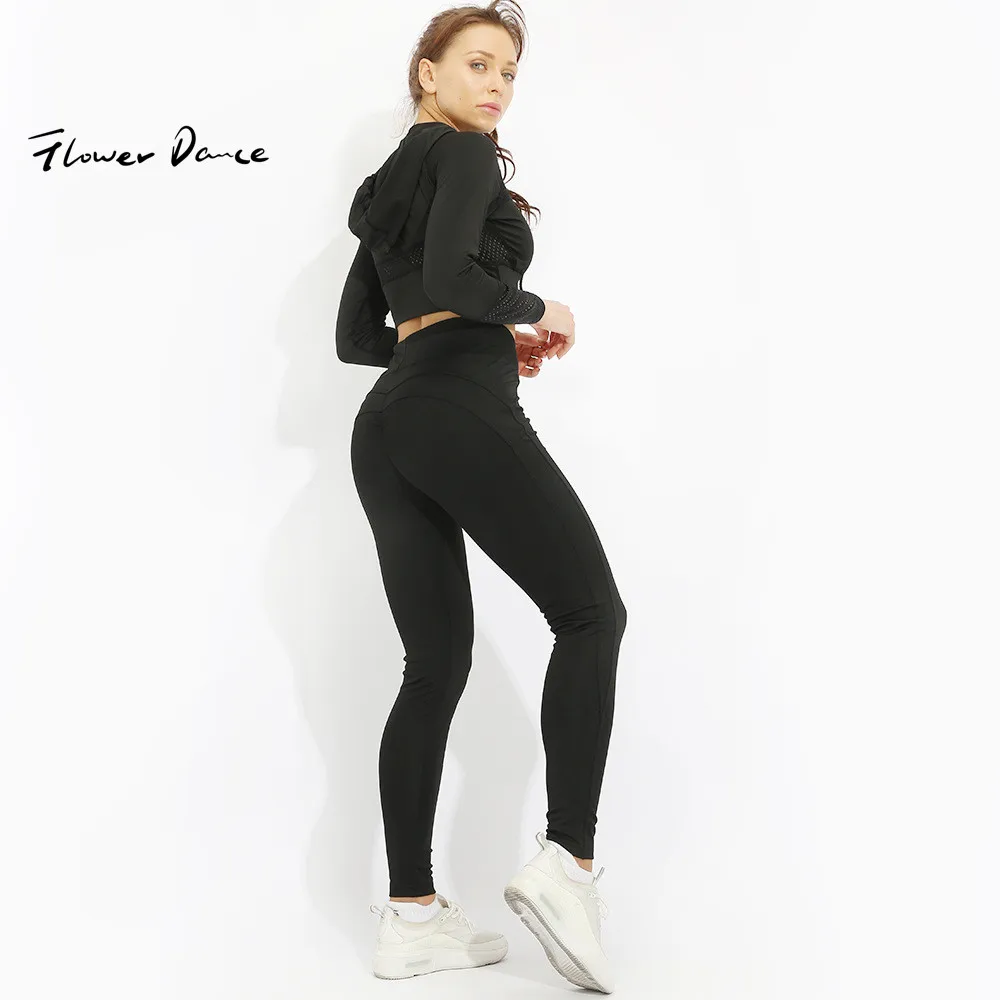 FlowerDance женские колготки штаны для йоги контроль живота леггинсы спортзала