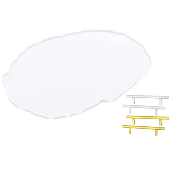 

Silicone Resin Tray Molds Oval Platter Molds with 2 Pair Handles, Epoxy Resin Casting Molds for Making Tray