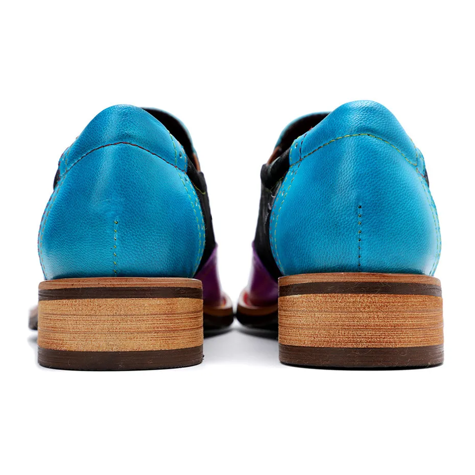 Vintage Genuine Leather Women's Flats Oxfords New Casual Retro Tassels Ladies Loafers Shoes Fashion Slip On Brogues Shoes Woman (10)