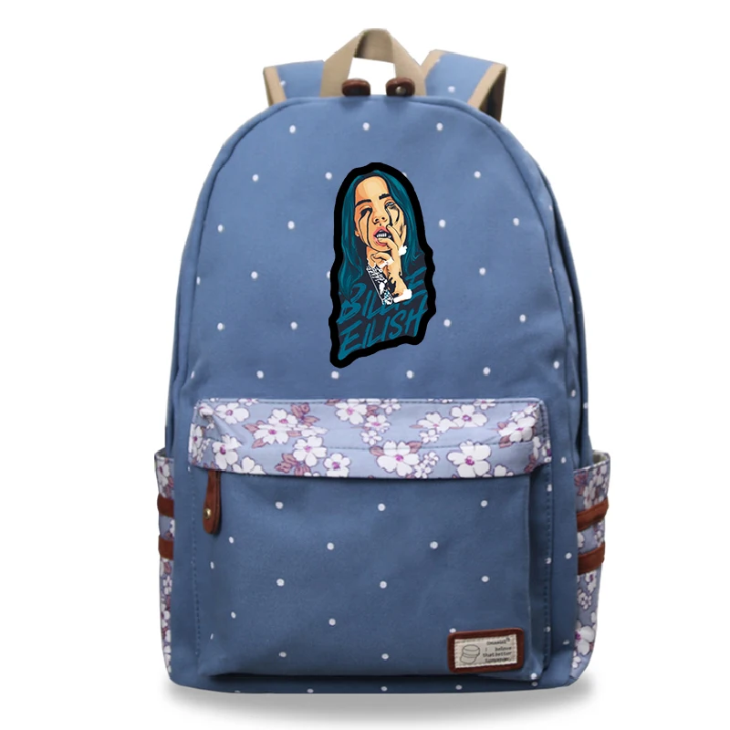 Billie Eilish сумка рюкзак и сумка с цветочным принтом для путешествий аниме Mochila школьные сумки для девочек-подростков - Цвет: 3