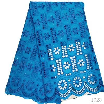 Швейцарская вуаль кружева в switerland сплошной цвет африканская кружевная ткань высокого качества в г. Сухая кружевная ткань в нигерийском стиле перфорированный хлопок ha726 - Цвет: Blue