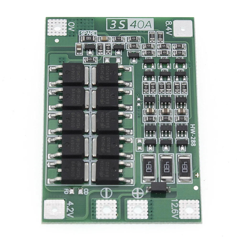 3S 40A литий-ионная батарея зарядное устройство Lipo ячеечный модуль PCB плата защиты BMS для сверлильного двигателя 12,6 в с балансом