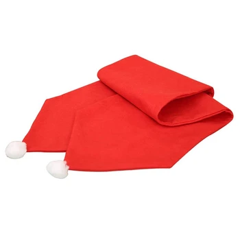 

1 Pcs Christmas Table Runner Decoration Ornaments Red Fabric Tablecloth for Christmas Holidays Party