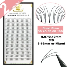 MASSCAKU 2 футляра 3D-10D предварительно изготовленные объемные вентиляторы русский объем ресниц черный искусственный норка Премиум ресницы для наращивания ресниц