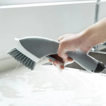 

Handheld Dishwashing Brush Can Be Equipped with Cleaning Liquid Kitchen Washing Utensils Non-dirty Hand Decontamination Tools