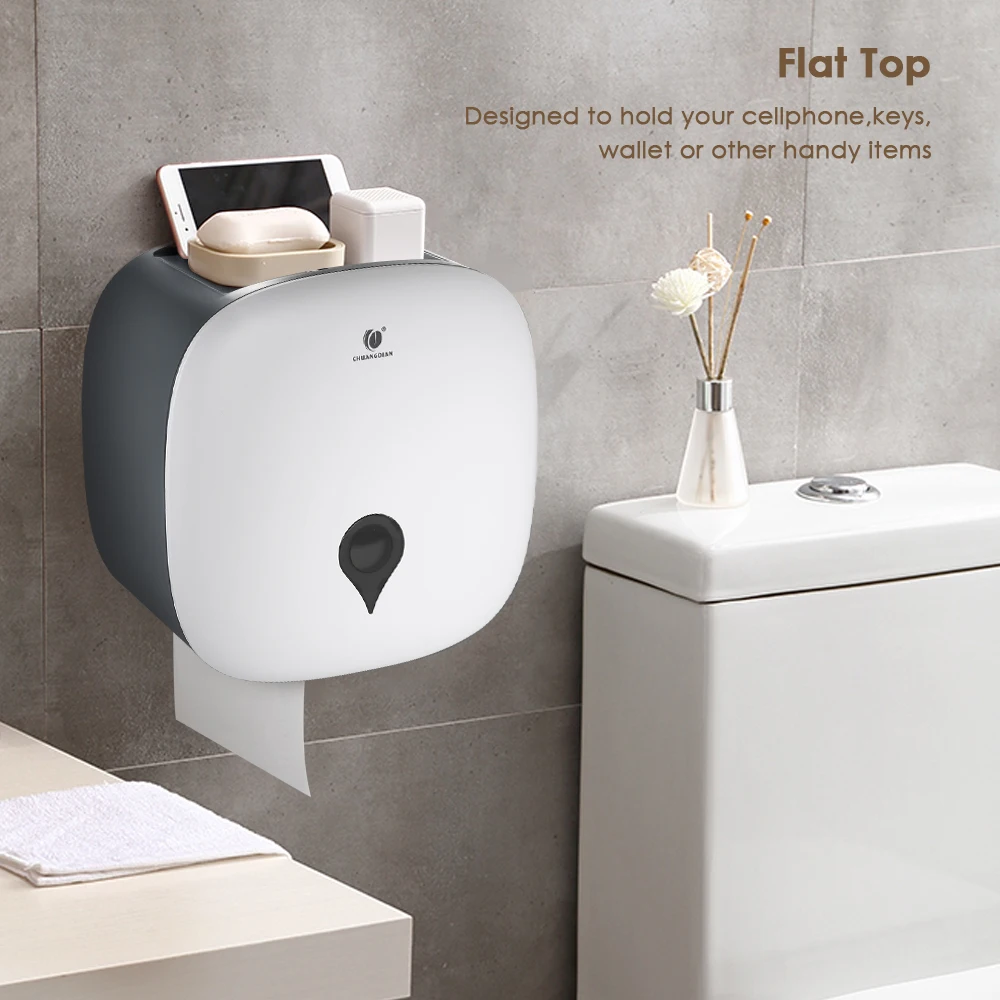 Wall Mounted Single Jumbo Roll Tissue Dispenser Waterproof Toilet Paper Dispenser Holder for Hotel Home Bathroom Products