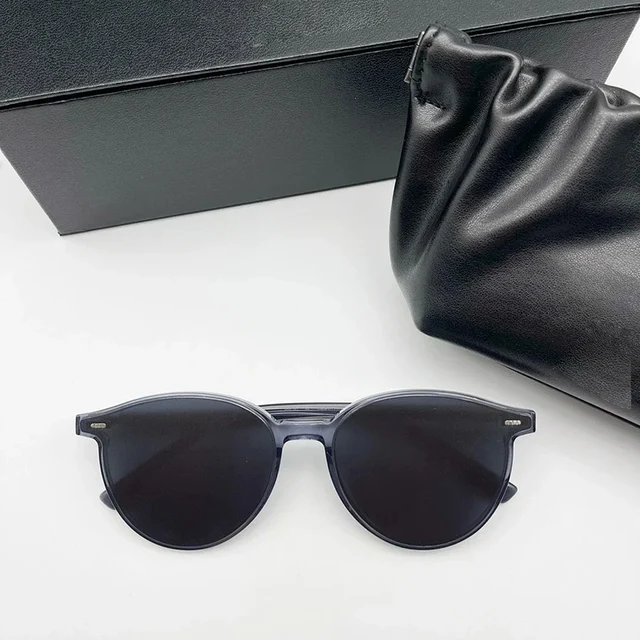 2021 New High Quality SLO Sunglasses Korea Brand GENTLE Sunglasses Women Men Round For small face Sunglasses With Original Case gray