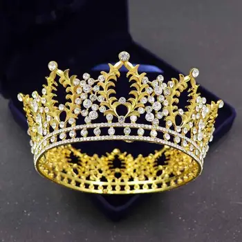 

Bridal Rhinestone King Diadem Hair Ornaments Bride Wedding Tiaras Crowns Head Accessories Wedding Accessories Bridal Headdress