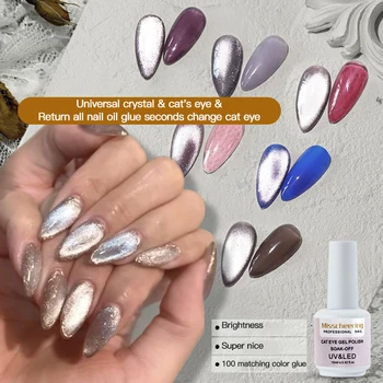 

12 Colors Magnetic Nail Polish Gel Blinking Cat Eye Series Gel Nail Polish Soak Off Nail Art Gel Polish UV Gel Varnish TSLM1