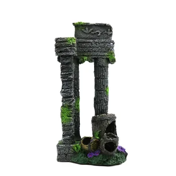 

3 Style Resin aquarium Roman column fish tank decoration artificial ancient ruins row decoration fish tank cave rock decoration