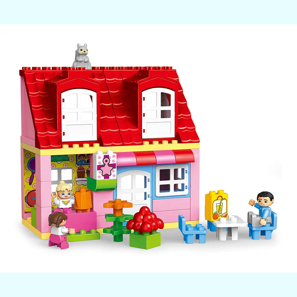 Duplos/дом друзей, семейный дом, розовый город, девочка, принцесса, фигура, дом, дети, строительный блок, образовательный Подарок для 10505