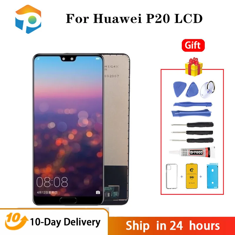 

ЖК-дисплей AAAA +++ для Huawei P20, 10 дюймов, сенсорный экран, дигитайзер с рамкой, Замена для Huawei P 20 P20, ЖК-дисплей 5,8 дюйма, Ori
