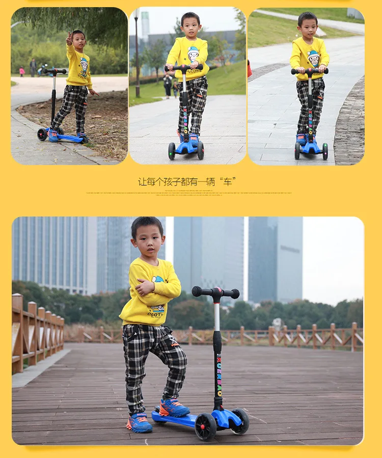 Manufacturers Direct Selling Genuine Product New Style Children Scooter Height Adjustable Foldable Flashing Wheel Stroller Slipp
