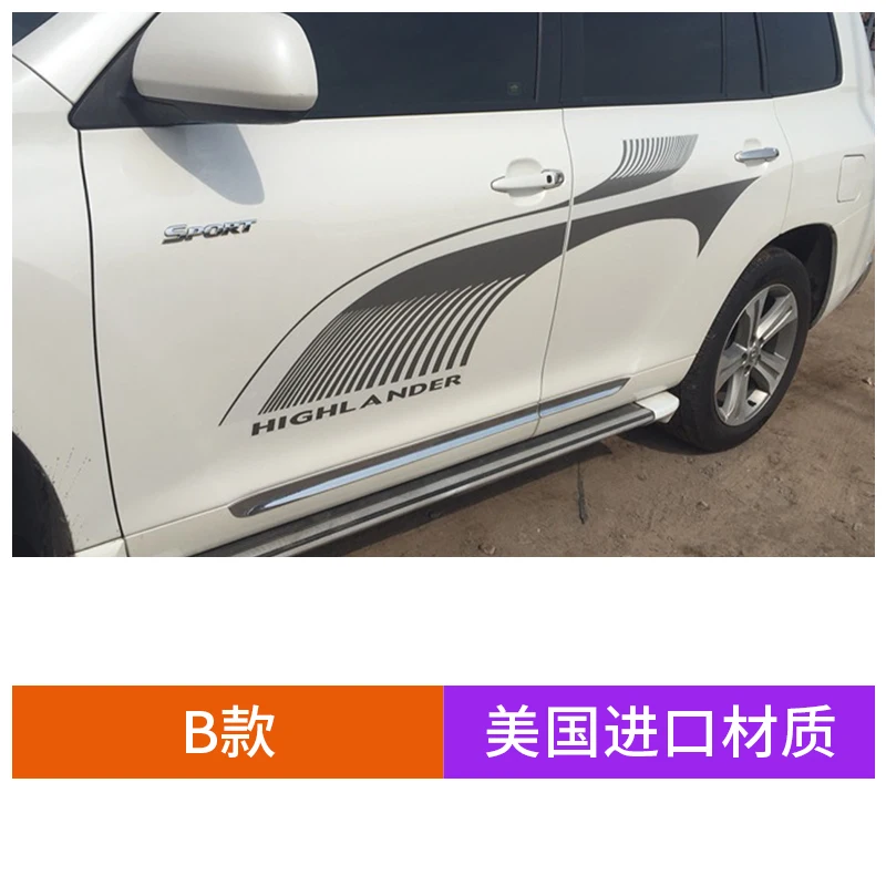 Белый Автомобильный стикер для Toyota Highlander 2009- внешний вид кузова, модифицированный Highlander спортивный стикер - Название цвета: Белый