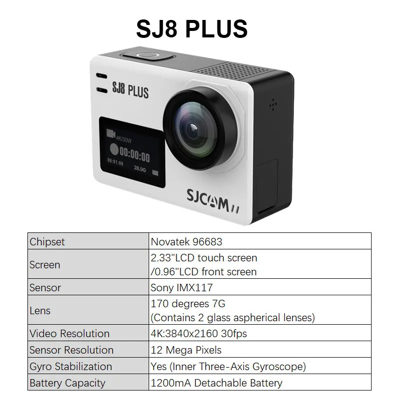  SJCAM SJ8 시리즈 액션 카메라, SJ8 프로, 4K 60FPS, SJ8 플러스, 4K SJ8 에어, 1296P 와이파이 2.33 터치 스크린, 방수 스포츠 DV
