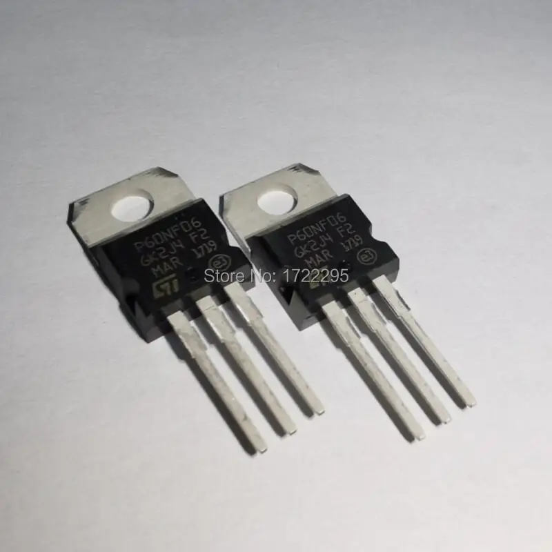 10PCS STP60NF06 P60NF06 60NF06 60N06 TO220 N CHANNEL 60V 60A POWER ...