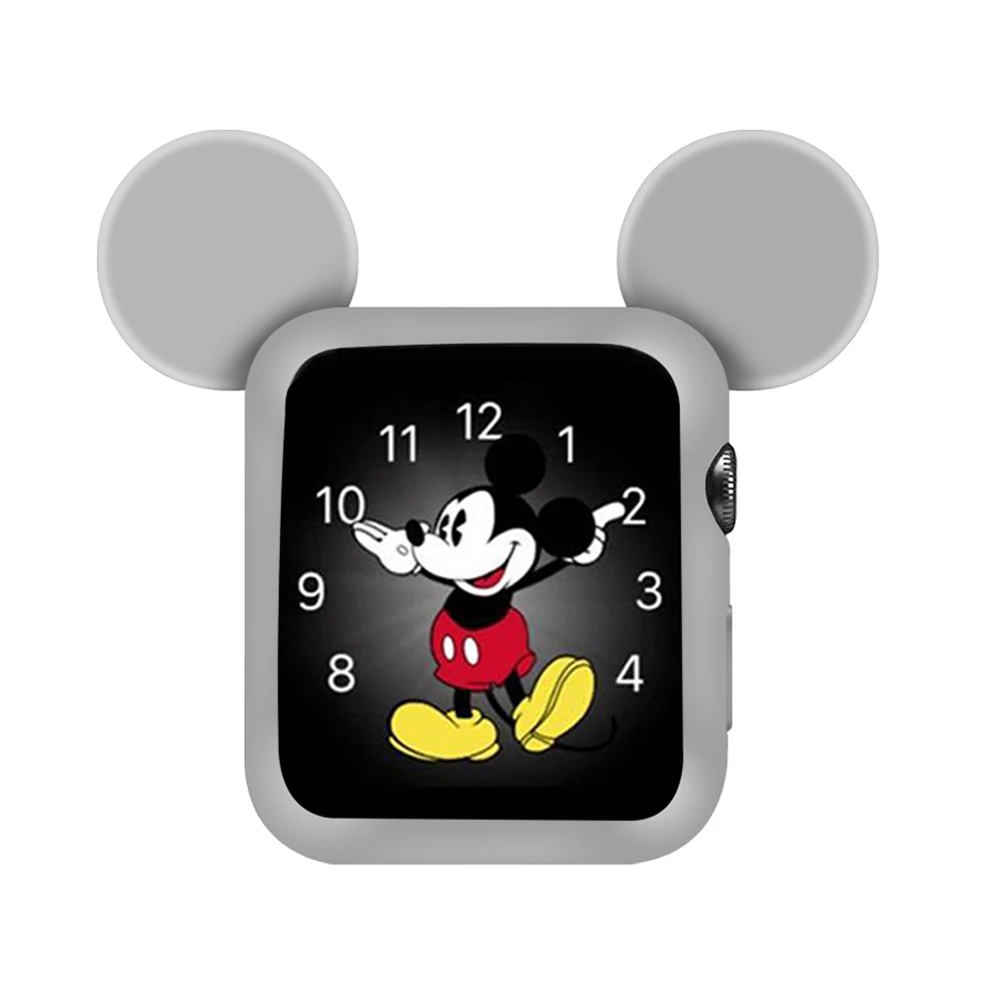 case for apple watch 4 3 2 1 5 40MM 44MM Serilabee MIc Key CUTE mouse protect Tpu cases for iwatch series 4 3/2/1/5 - Цвет: Светло-серый