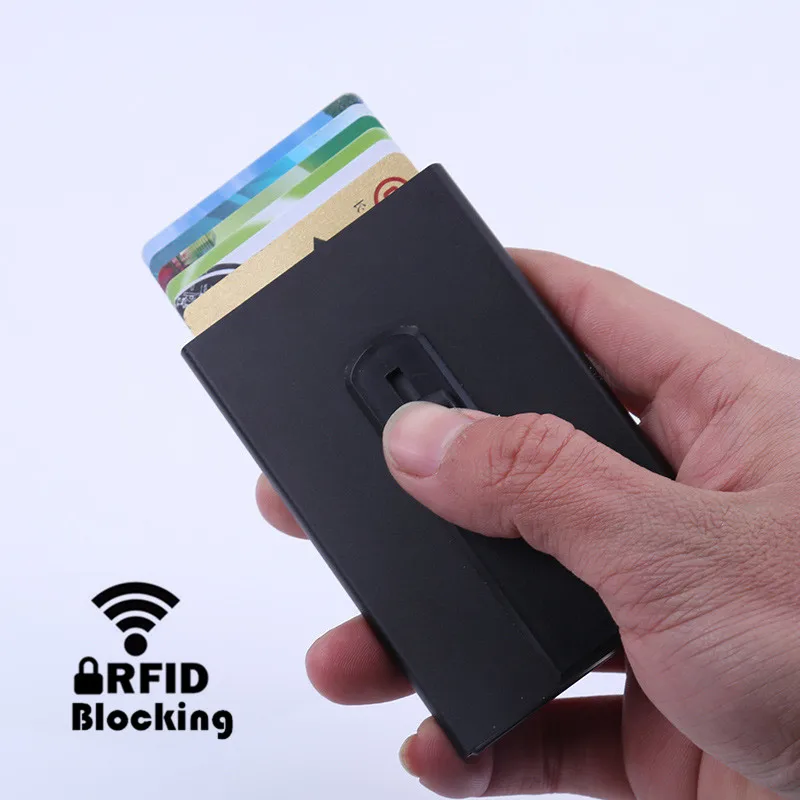 

2019 New Business ID Credit Card Holder Thin Wallets Pocket Case Bank Credit Card Package Case Aluminum Alloy Card Box
