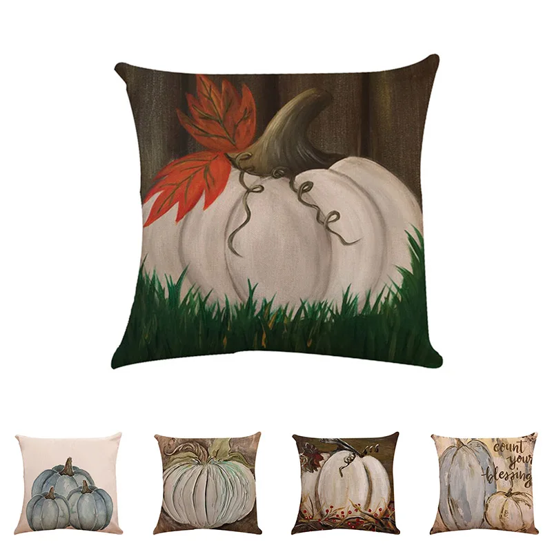 

Pillowcases Halloween Pumpkin Cushion Cover Square Pillow Case Thanksgiving Day Decor Sanw Funda Cojin Housse de Coussin Cojines