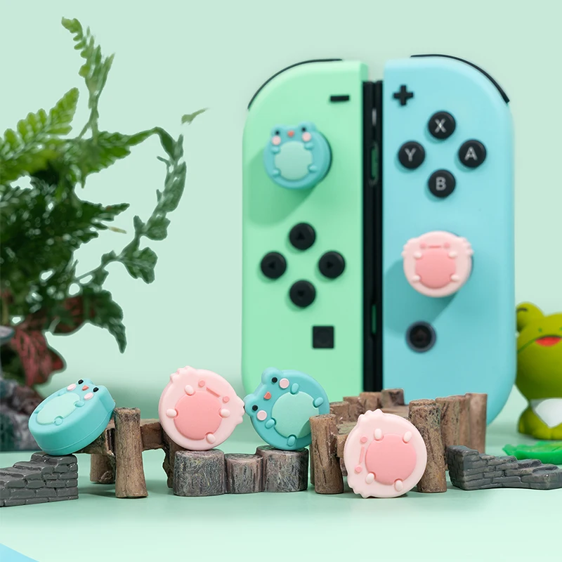 4pcs Cute Frog Switch Thumb Grip Caps Protective Cover Joystick Case