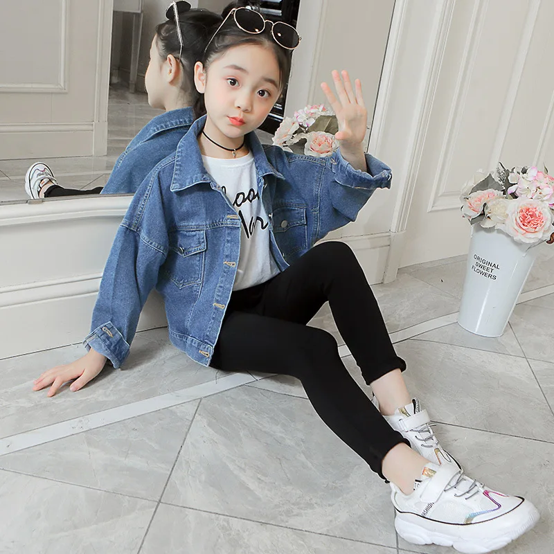 

Baby Girls Jeans Coat 2019 New Style Autumn Girls Korean-style Spring And Autumn Cowboy Coat Tops Big Boy
