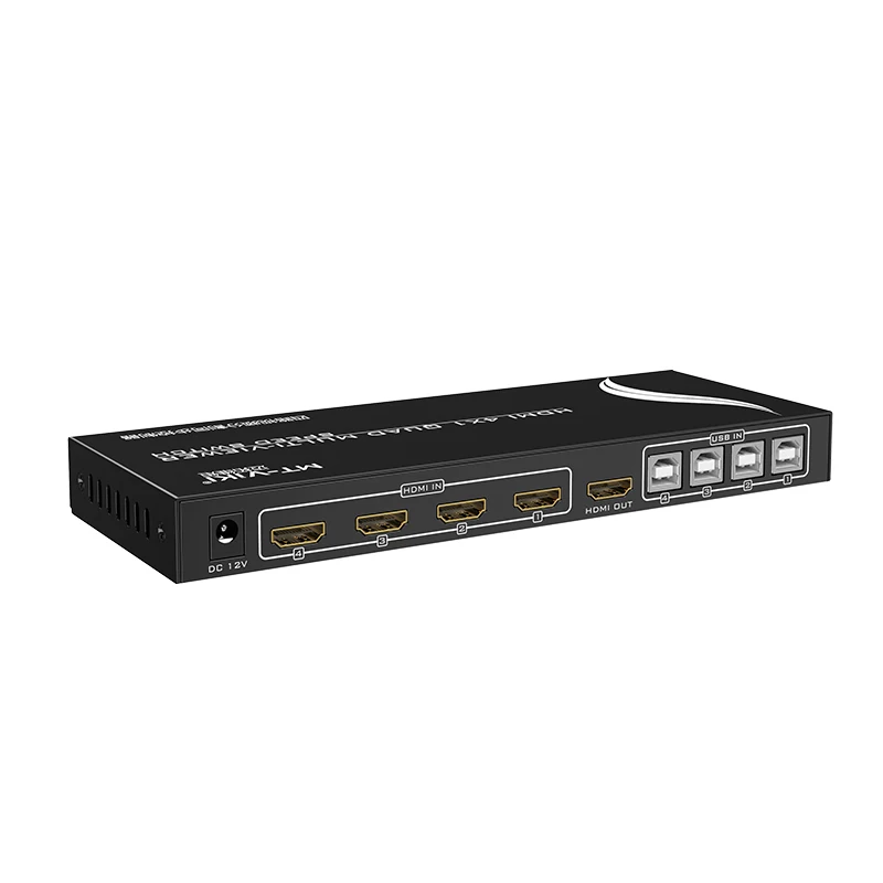 

4 port HDMI quad splitter 1080P HDMI multiviewer switch synchronous control 4 sources support 4 display mode MT-SW041
