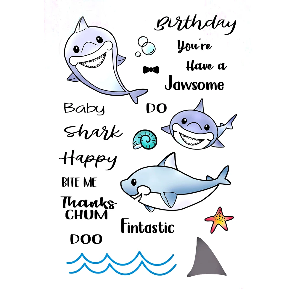 

Baby Shark Transparent Clear Silicone Stamp/Seal for DIY scrapbooking/photo album Decorative clear stamp