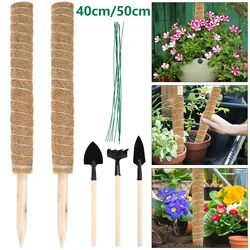 Bâtons de mousse en coco pour plantes, 2 pièces, Totem, Support pour plantes, empilables, pour grimper, plantes en pot d'intérieur, avec 10 attaches de câble 