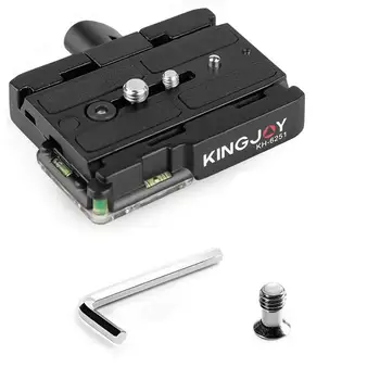 

KINGJOY Universal Aluminum Quick Release Plate QR Plate Adapter 1/4 inch and 3/8 inch Screws for DSLR Camera Camcorder Tripods M