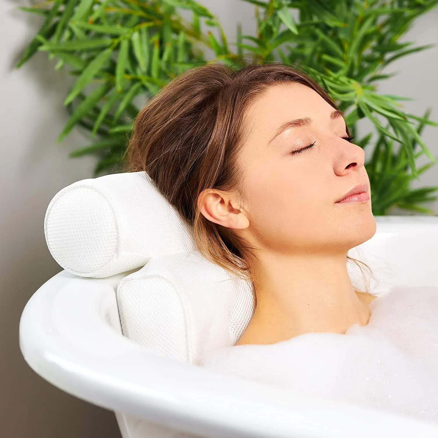 Suction Cups Relaxing Headrest Cushion Waterproof Bathtub Spa Bath Pillow 