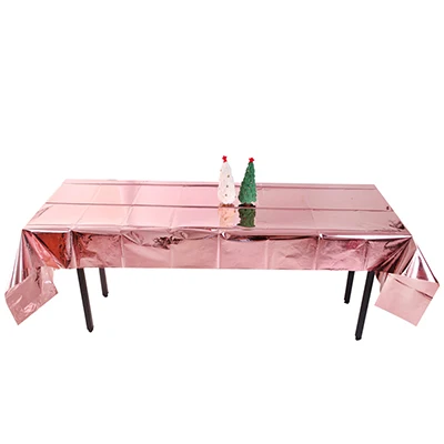 rose gold 1 м* 2,7 м красивое розовое золото украшение стола прямоугольная скатерть Блестки из ПЭТ свадебное украшение скатерти Единорог день рождения - Цвет: rose gold