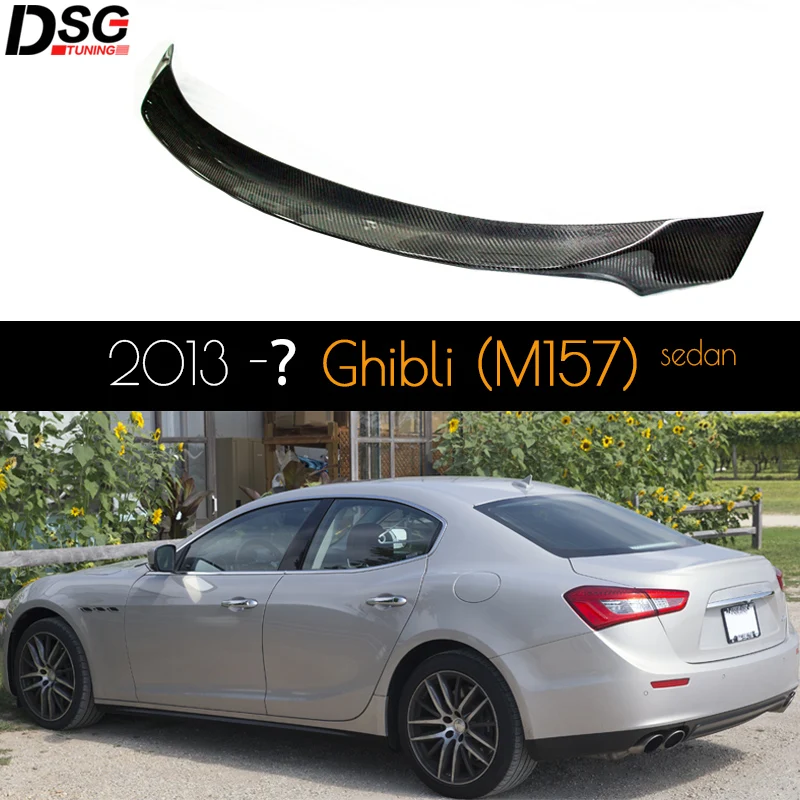 3*3 3K Twill Carbon Fiber Rear Spoiler Wing for Maserati Ghibli 2013