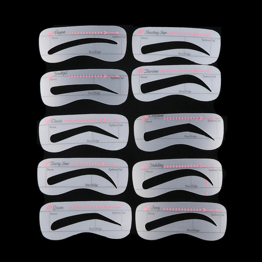 Stickers Template Card Makeup-Tools Shaper Eyebrow-Stencil Grooming 3/10-style/set