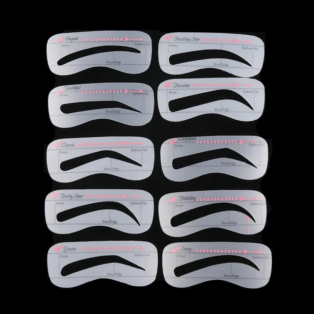 10pcs/set Card Eyebrow Stencil Grooming Shaper Template Makeup Tools  Stickers Eyebrow Shaper Cosmetic Tool Women Beauty - Eye Makeup Stencils -  AliExpress