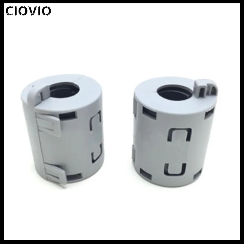 CIOVIO 20Pcs 7mm/9mm/11mm/13mm Clip-On Ferrite Ring Core Noise Suppressor For EMI RFI Clip Cable Active Components Filters