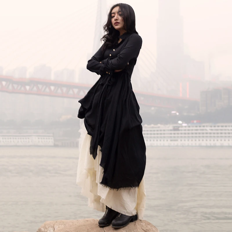 New Fashion Style Black Loose Hem Irregular Pleated Bandage Two Piece Dress Fashion Nova Clothing