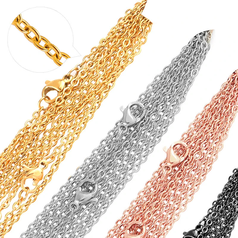Suit Necklaces Jewelry Link Cuban-Chains Stainless-Steel Bulk-Sale Black Gold/steel-Chains