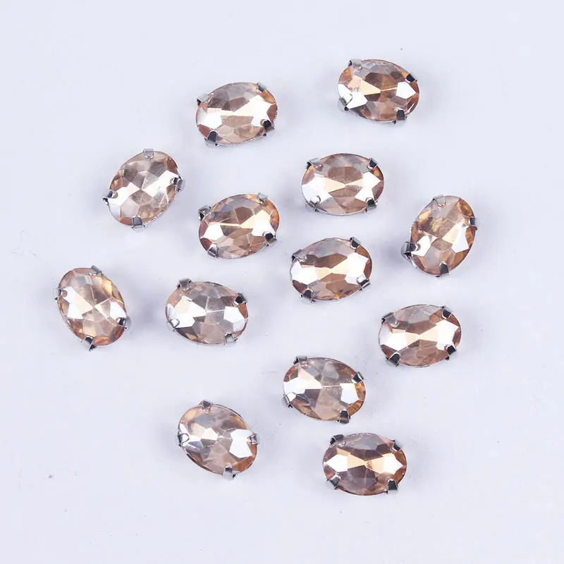 

Prajna 18MM Dark Blue Rhinestones Applique For Clothing Wedding Dress Oval Four Claws Diamond Rhinestones Sewn Crystals Art DIY
