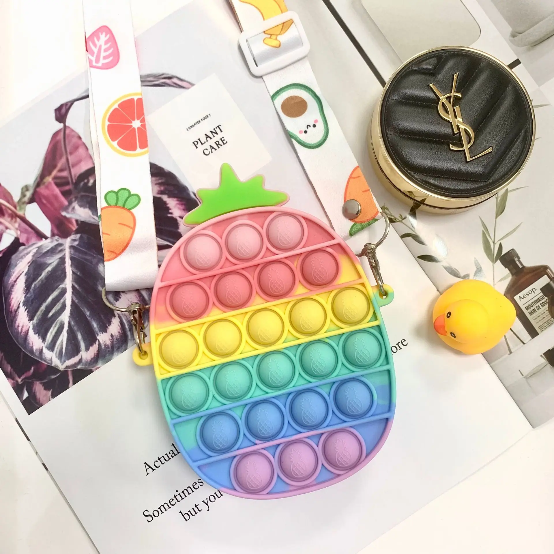 

Children's Fidget Shoulder Bag for Phone Push Bubble Squishy Stress Reliever Antistress Children Sensory Game Toys for GirlsA120